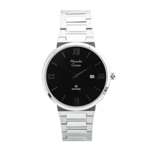 Alexandre Christie AC 8564 Silver Black Man Sapphire MDBSSBA